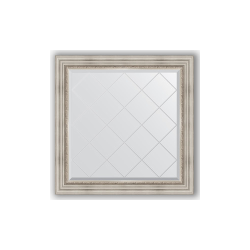 Зеркало с гравировкой Evoform Exclusive-G 86x86 см, в багетной раме - римское серебро 88 мм (BY 4319)