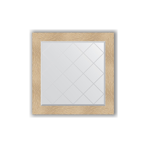 Зеркало с гравировкой Evoform Exclusive-G 86x86 см, в багетной раме - золотые дюны 90 мм (BY 4322)