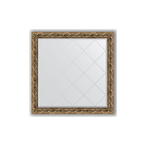Зеркало с гравировкой Evoform Exclusive-G 106x106 см, в багетной раме - фреска 84 мм (BY 4442)