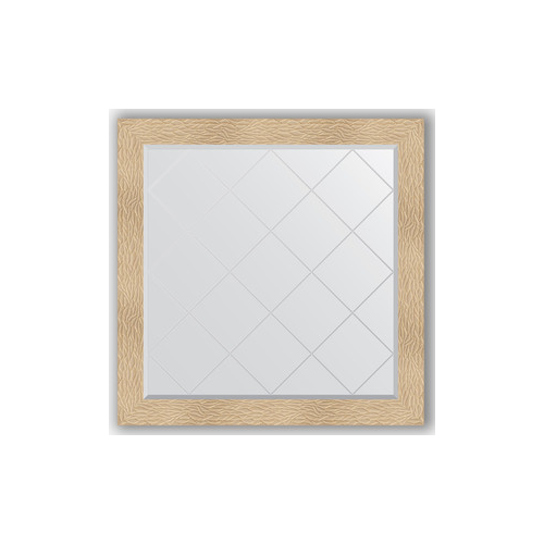 Зеркало с гравировкой Evoform Exclusive-G 106x106 см, в багетной раме - золотые дюны 90 мм (BY 4451)
