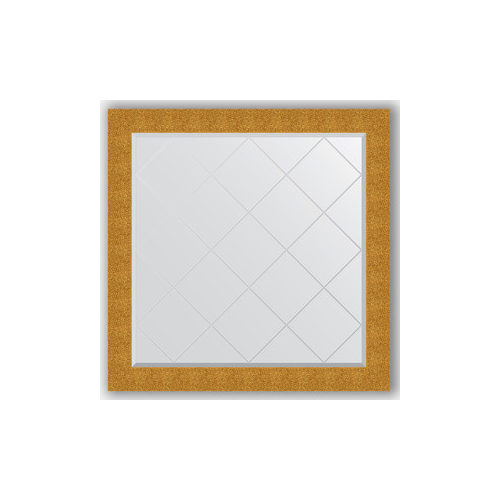 Зеркало с гравировкой Evoform Exclusive-G 106x106 см, в багетной раме - чеканка золотая 90 мм (BY 4452)