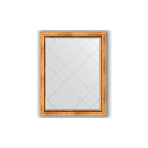 Зеркало с гравировкой поворотное Evoform Exclusive-G 96x121 см, в багетной раме - римское золото 88 мм (BY 4361)