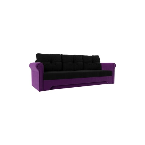 Диван-еврокнижка Мебелико Европа микровельвет черно-фиолетовый