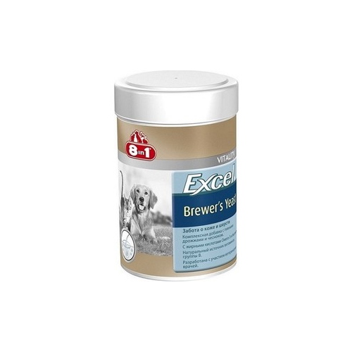 Пивные дрожжи 8in1 Excel Brewer's Yeast забота о коже и шерсти для кошек и собак 260таб