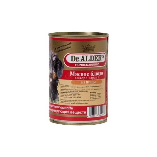 Консервы Dr.ALDER's Мясное блюдо алдерс гарант из птицы для собак 410г (7742)