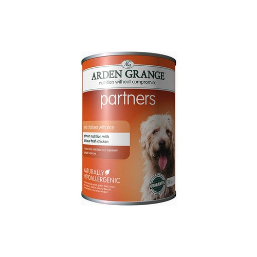 Консервы ARDEN GRANGE Adult Dog Partners Hypoallergenic Fresh Chicken with Rice гипоалергенный со свежей курицей и рисом для собак 395г (AG819015)
