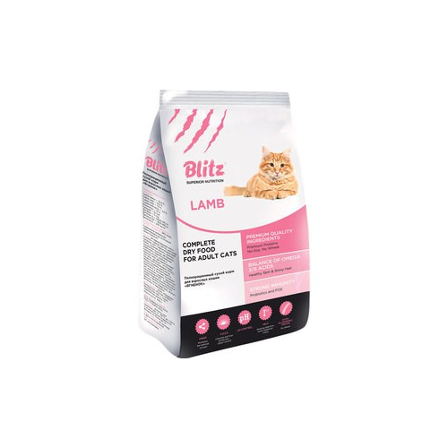 Сухой корм Blitz Petfood Superior Nutrition Adult Cats with Lamb с ягненком для взрослых кошек 2кг