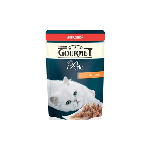 Паучи Gourmet Perle Mini Fillets с говядиной для кошек 85г (12215233)