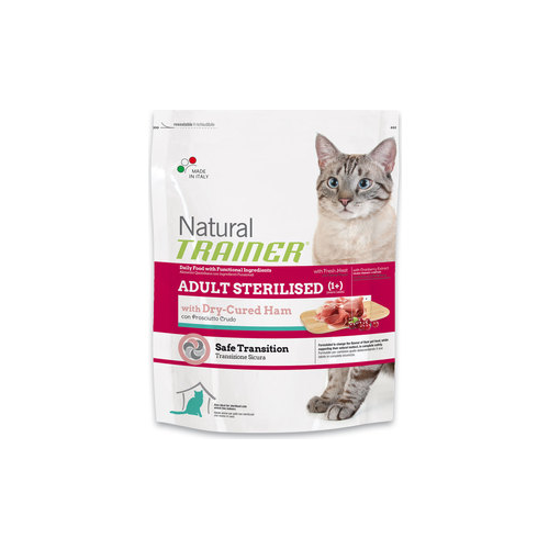 Сухой корм Trainer Natural Adult Sterilised Dry-Cured Ham с ветчиной для стерилизованных кошек 1,5кг