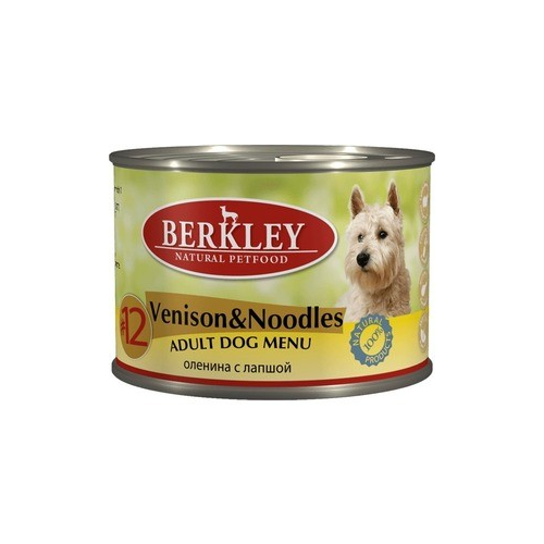 Консервы Berkley Adult Dog Menu Venison & Noodles № 12 с олениной и лапшой для взрослых собак 200г (75018)