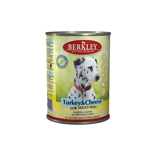 Консервы Berkley For Adult Dog Turkey & Cheese с индейкой и сыром для взрослых собак 400гр (75071)