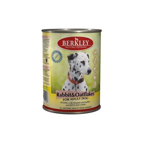 Консервы Berkley For Adult Dog Rabbit & Oatflakes с кроликом и овсяными хлопьями для взрослых собак 400г (75072)