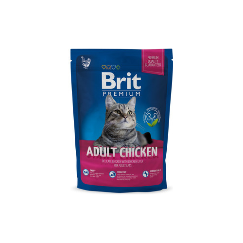 Сухой корм Brit Premium Cat Adult Chicken с мясом курицы и куриной печенью для взрослых кошек 1,5кг (513086)