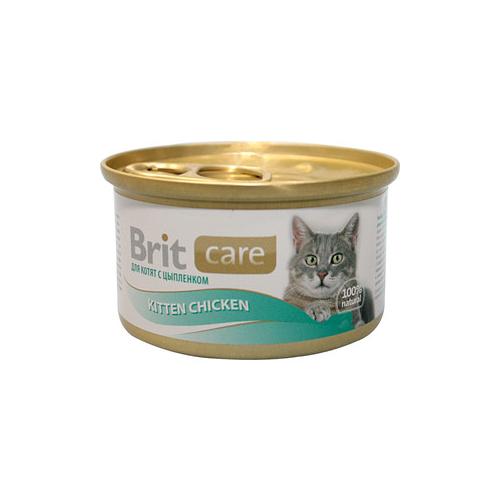Консервы Brit Care Cat Kitten Chicken с цыплёнком для котят 80г (100061)