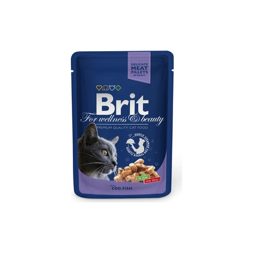 Паучи Brit Premium Cat Cod Fish с треской для кошек 100г (100307)