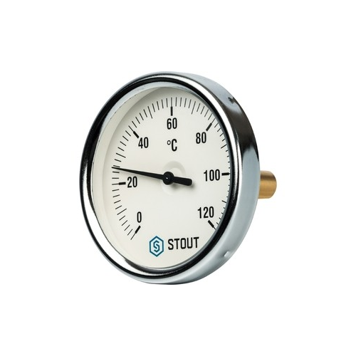 Термометр STOUT биметаллический Dn 80 мм гильза 50 мм 1/2'' с погружной гильзой (SIM-0001-805015)