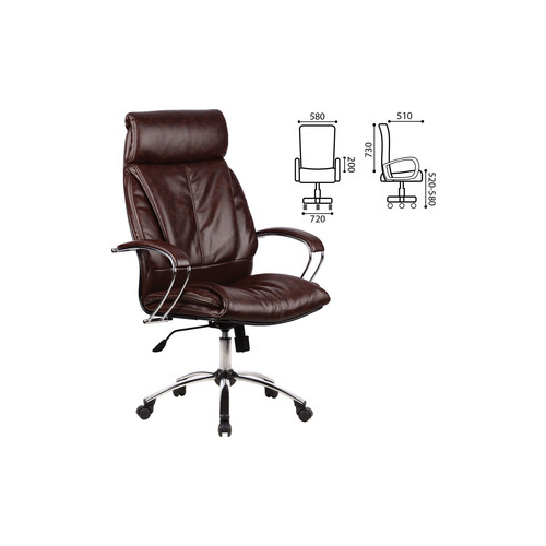 Кресло офисное Метта LK-13CH кожа хром коричневое ш/к 86809