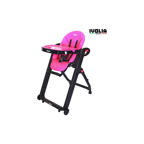 Стульчик для кормления Ivolia LOVE 02 4 колеса pink