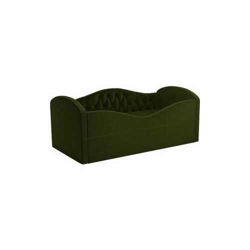Детская кровать Мебелико Сказка Люкс вельвет зеленый