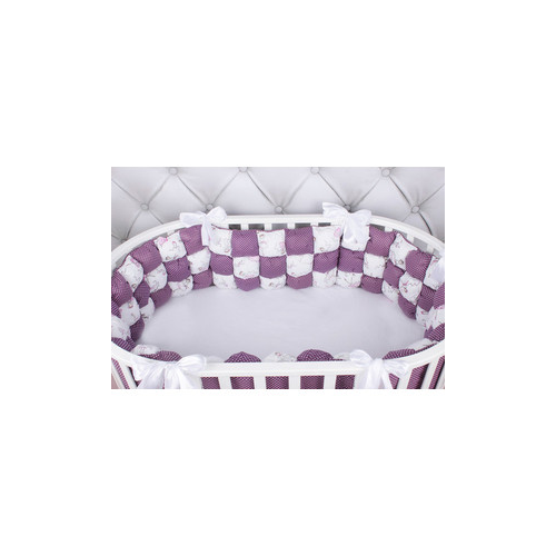 Борт в кроватку AmaroBaby 6 предметов (6 подушек-бортиков) Бонбон Royal care (бязь, вишня/белый)