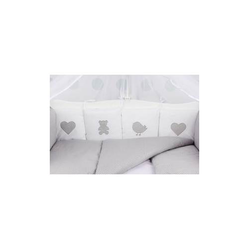 Комплект в кроватку AmaroBaby 18 предметов (6+12 бортиков) КРОХА Premium (серый)