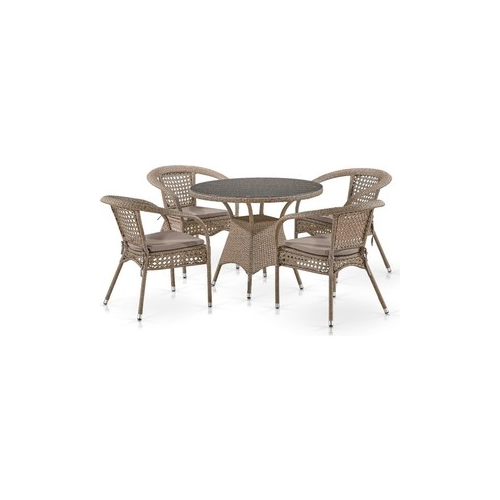 Комплект мебели из искусственного ротанга Afina garden T220CT/Y32-W56 light brown (4+1)