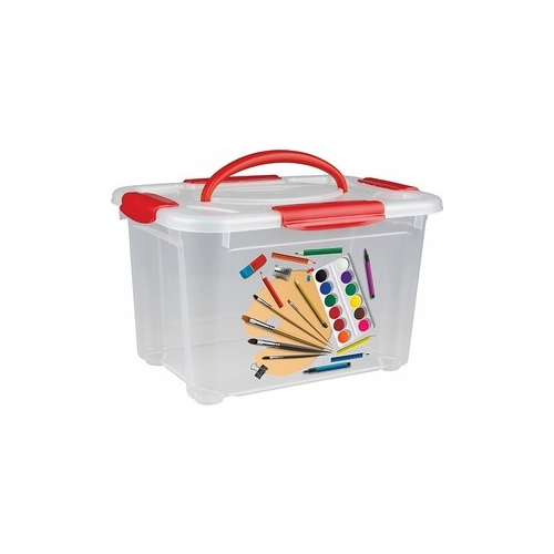 Коробка универсальная Бытпласт коробка универсальная с ручкой и декором ''детское творчество'' 5,5л (4332026)