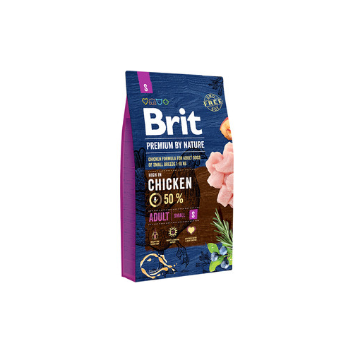 Сухой корм Brit Premium by Nature Adult S Hight in Chicken с курицей для взрослых собак мелких пород 8кг (526307)