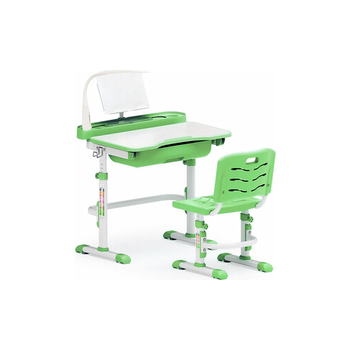 Комплект мебели (столик + стульчик + лампа) Mealux EVO-17 Z с лампой столешница белая/пластик зеленый