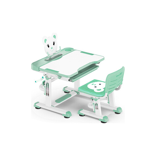 Комплект мебели (столик + стульчик) Mealux BD-04 Teddy green столешница белая/пластик зеленый