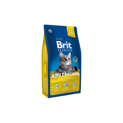 Сухой корм Brit Premium Cat Adult Salmon с лососем в соусе для взрослых кошек 8кг (513130)