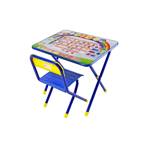 Набор мебели Дэми №1 (стол+стул) Алфавит, (син)