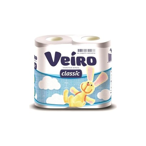 Туалетная бумага Veiro Classik белая 2 слоя 4 рулона