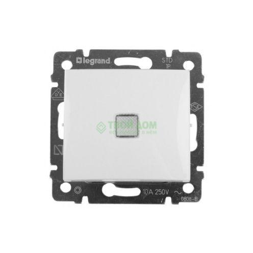 Legrand Одноклавишный выключатель с подсветкой, белый valena 774410