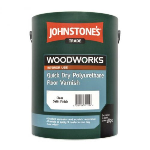 Лак паркетный Johnstone's Quick Dry Polyurethane Floor Varnish Gloss Clear Water Based 2,5 л