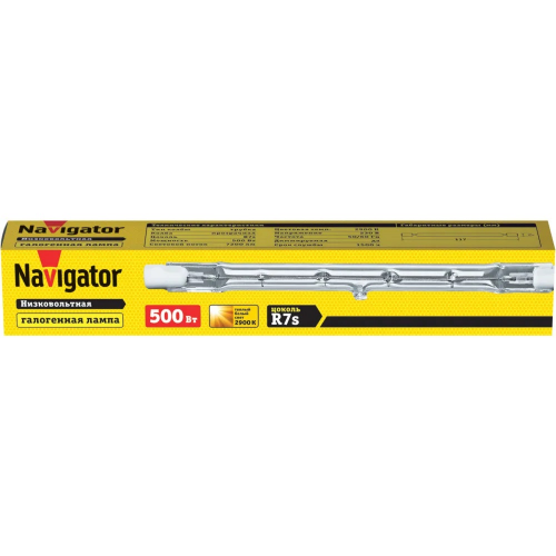 Лампа галогеновая Navigator 117 мм 500Вт 230В цоколь R7s