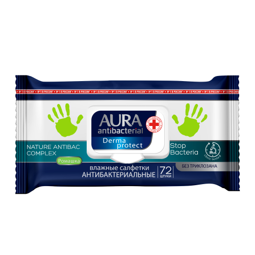 Салфетки Aura Влажные для детей Ромашка 72 шт