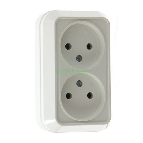 Розетка Makel Силовая 2 White