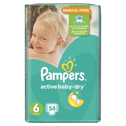 Подгузники Pampers Active Baby Jumbo extra large 6 (15+ кг) 54 шт