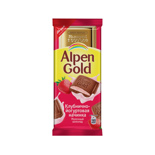 Шоколад Alpen Gold Молочный Клубника с йогуртом 90 г