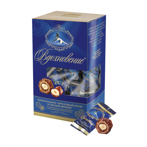 Конфеты Вдохновение Шоколадно-ореховый крем и целый фундук 240 г