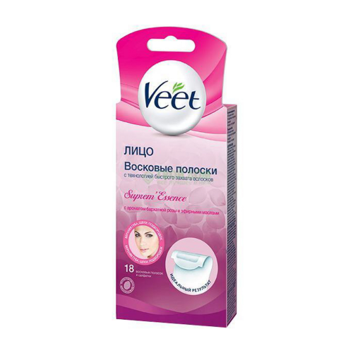 Восковые полоски Veet Suprem Essence Роза 18 шт