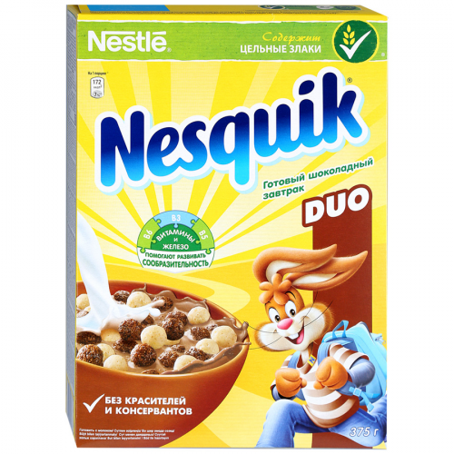 Готовый завтрак Nesquik Duo шоколадный 375 г