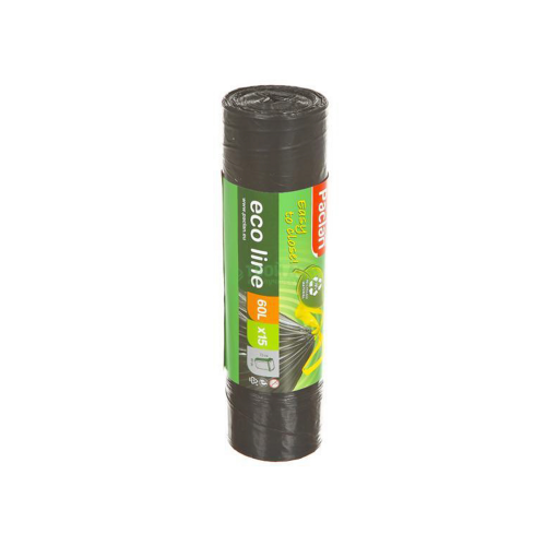 Мешки мусорные Paclan Eco Line с тесьмой 60 л 15 шт