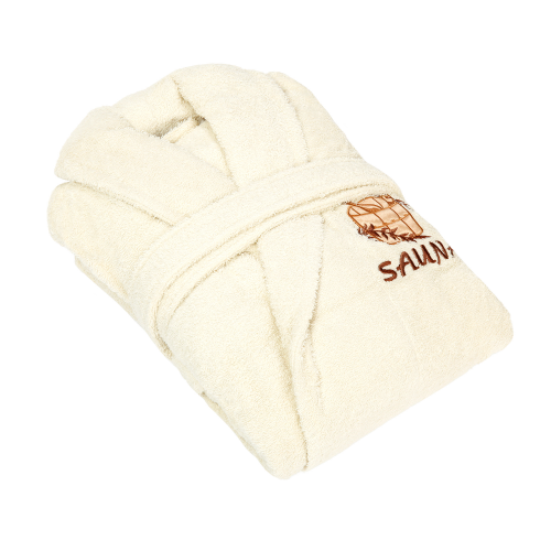 Халат женский Asil sauna beige xxl махровый с воротником