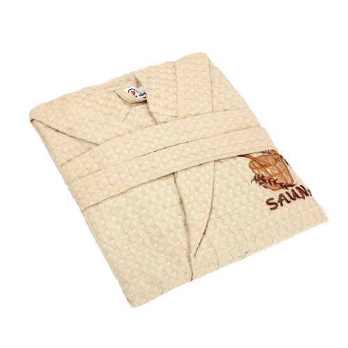 Халат мужской Asil sauna brown xl вафельный с капюшоном