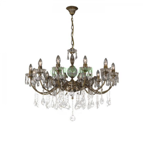 Люстра подвесная La Lampada Lam L 1063/12 Bronz+Crystal