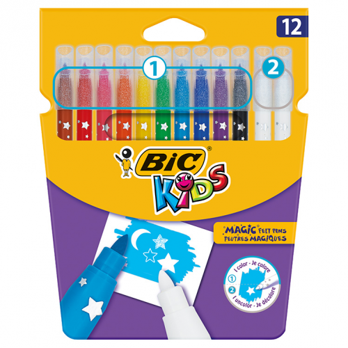 Цветные фломастеры BIC Magic Felt Pens 12 цветов