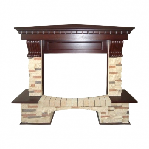 Портал Royal Flame Pierre Luxe угловой темный дуб