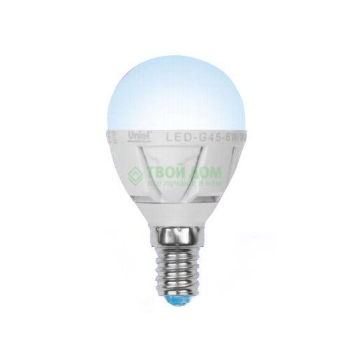 Лампочка Uniel LED-G45P-5W/WW/E14/FR ALC02SL